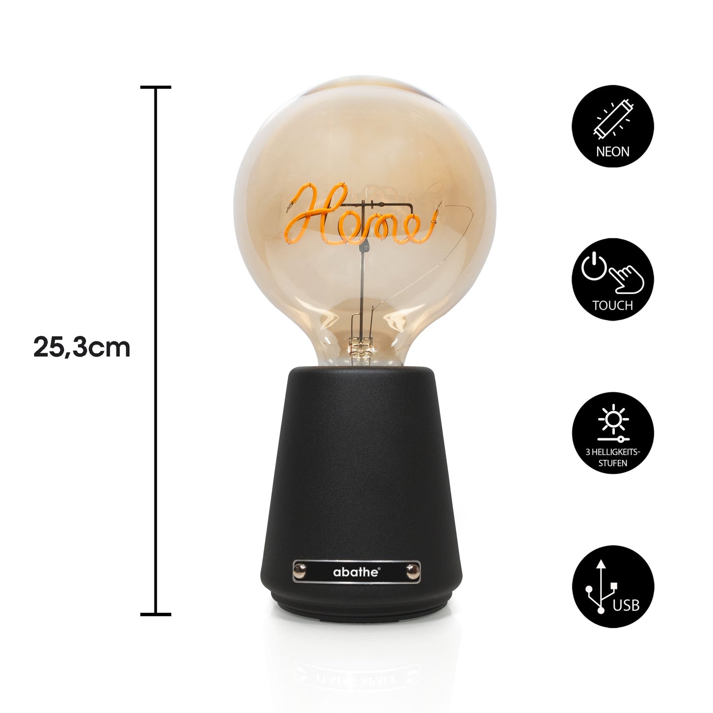 abathe LED-Akku Tischleuchte „bulb“