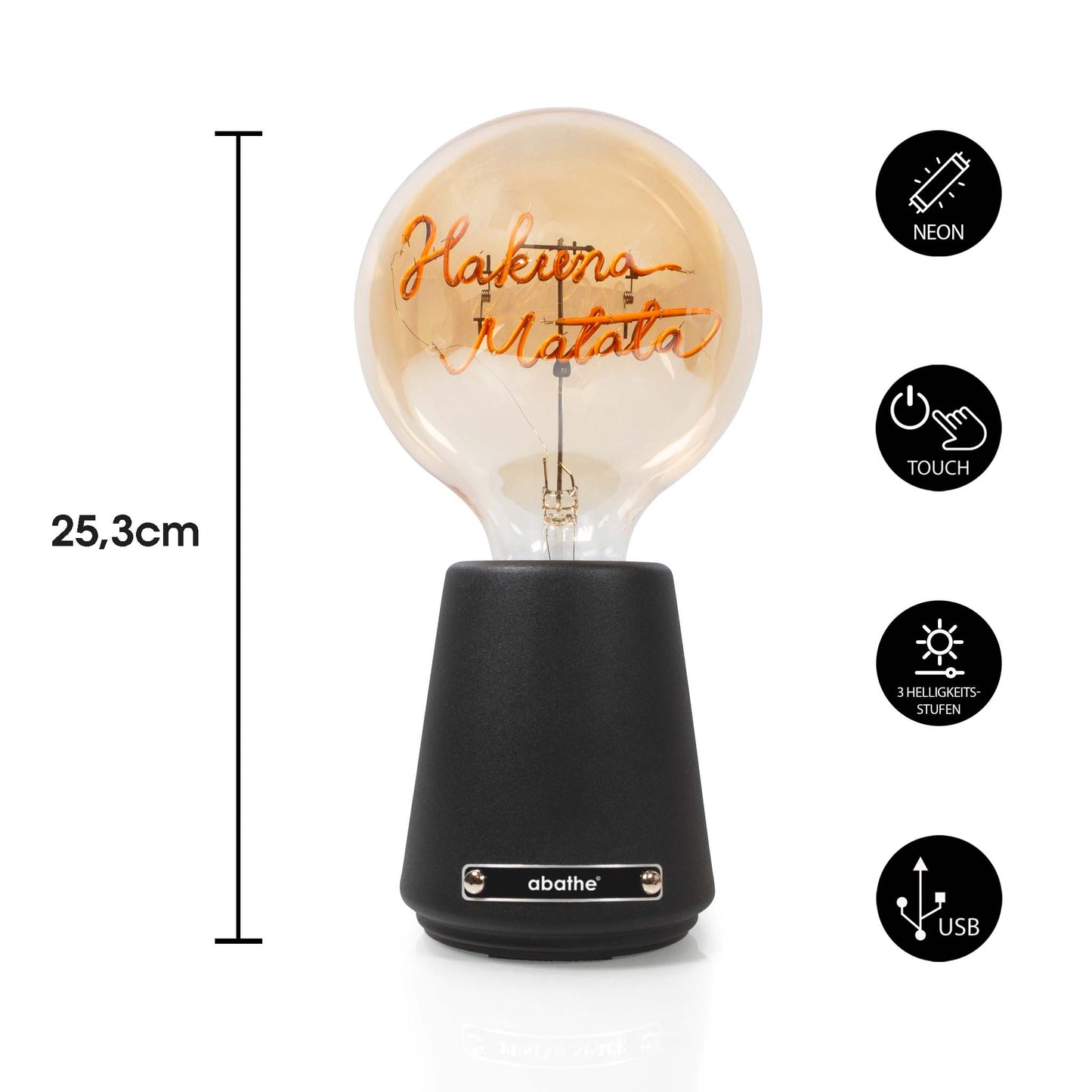 abathe LED-Akku Tischleuchte „bulb“
