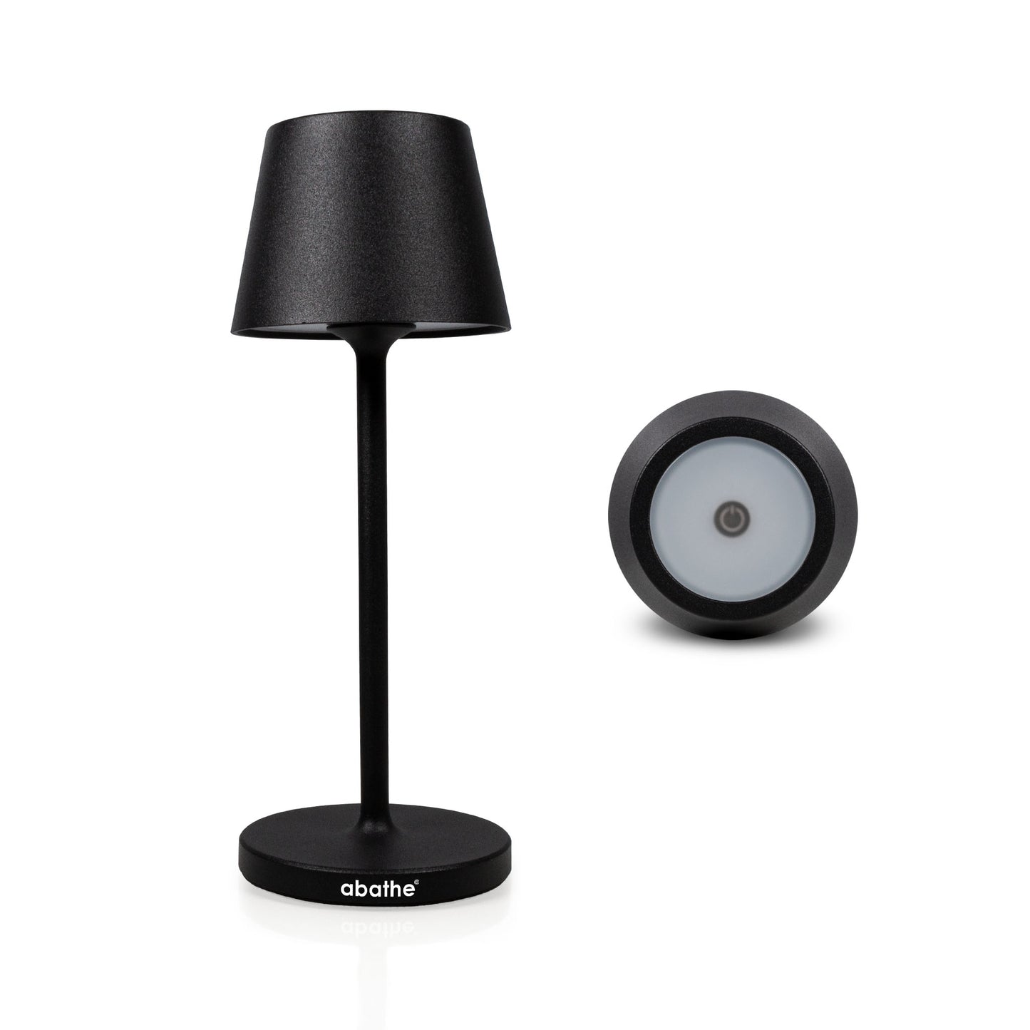 9 Stück abathe LED-Akku Tischleuchten "mini" schwarz mit einer 9-fach Aufladestation