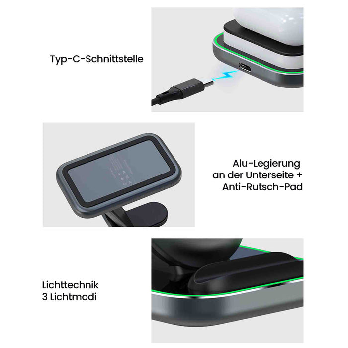 abathe MagWire 3in1 transparent LED Wireless Charger